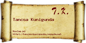 Tancsa Kunigunda névjegykártya